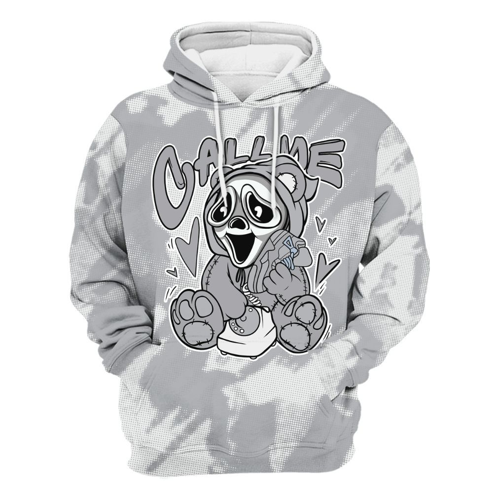 Hoodie To Match Low OG Wolf Grey 1s - Call Me Bear Abstract Halftone All Over Print