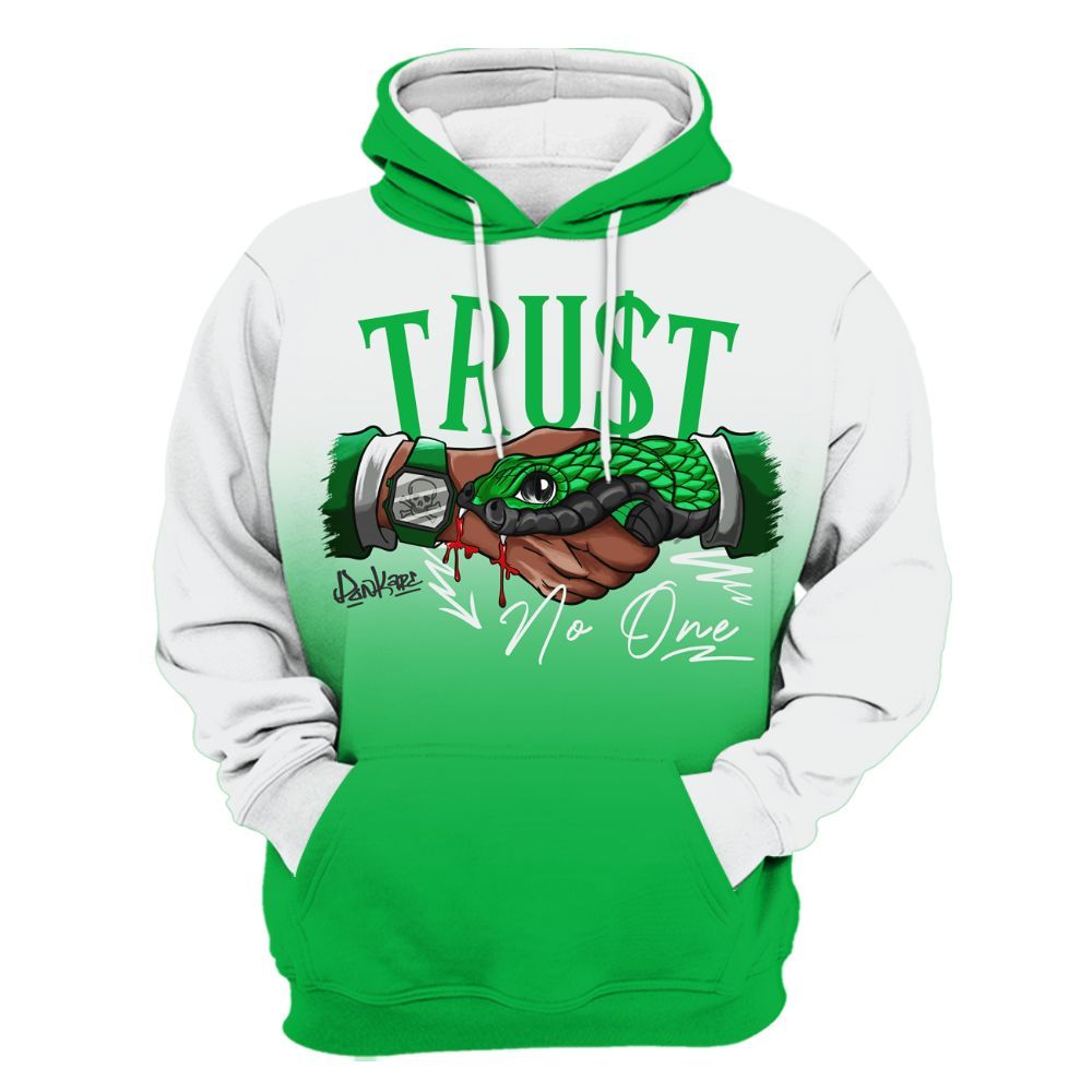 Hoodie To Match Lucky Green 5s - Snake Trust No One Drip All Over Print