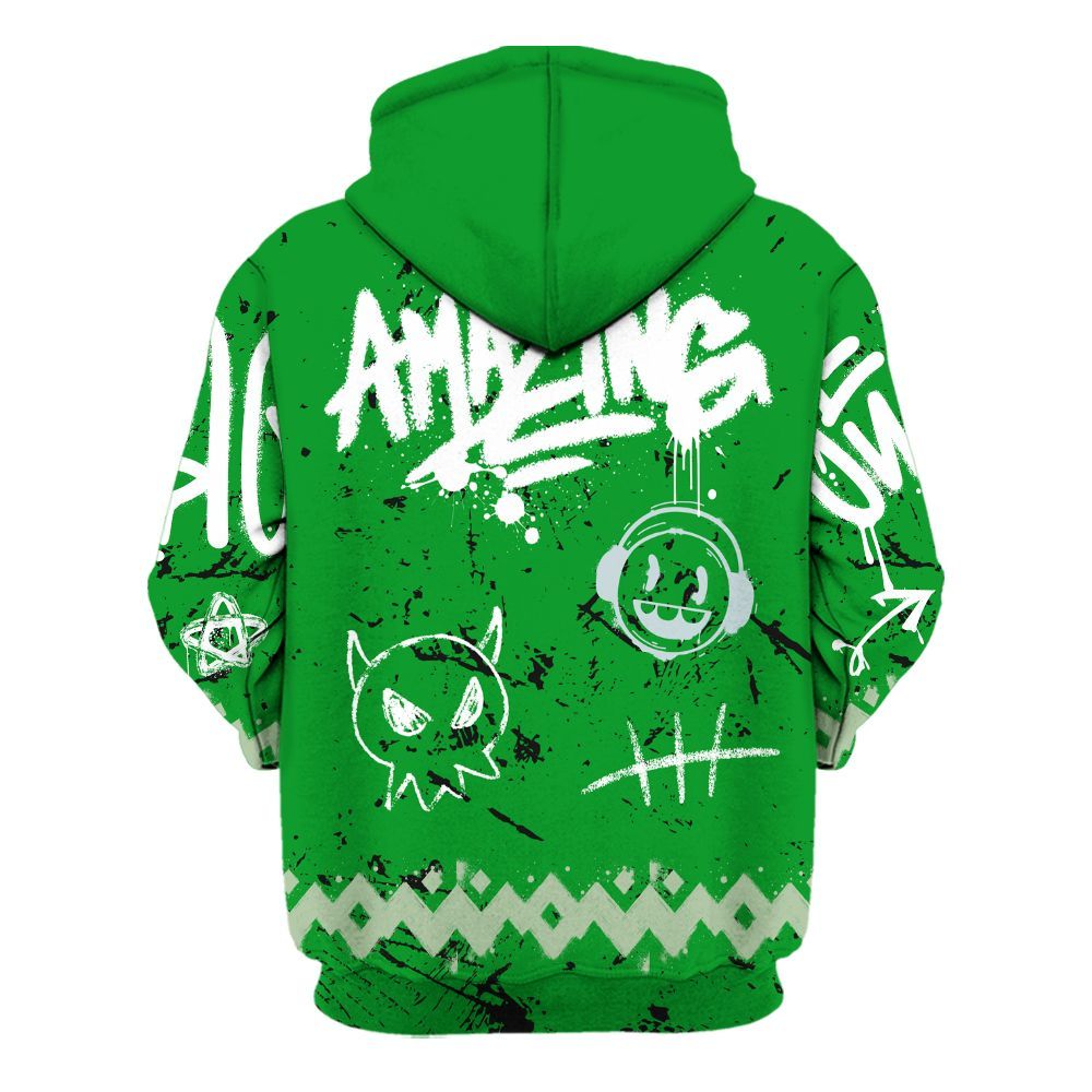 Hoodie To Match Green Spark CJ1 T-Rex - Friday Sneaker Crayon All Over Print