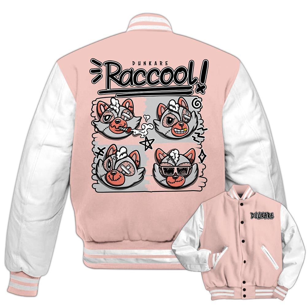 Varsity Jacket To Match Legend Pink 11s - Raccool Raccoon Varsity Jacket Unisex