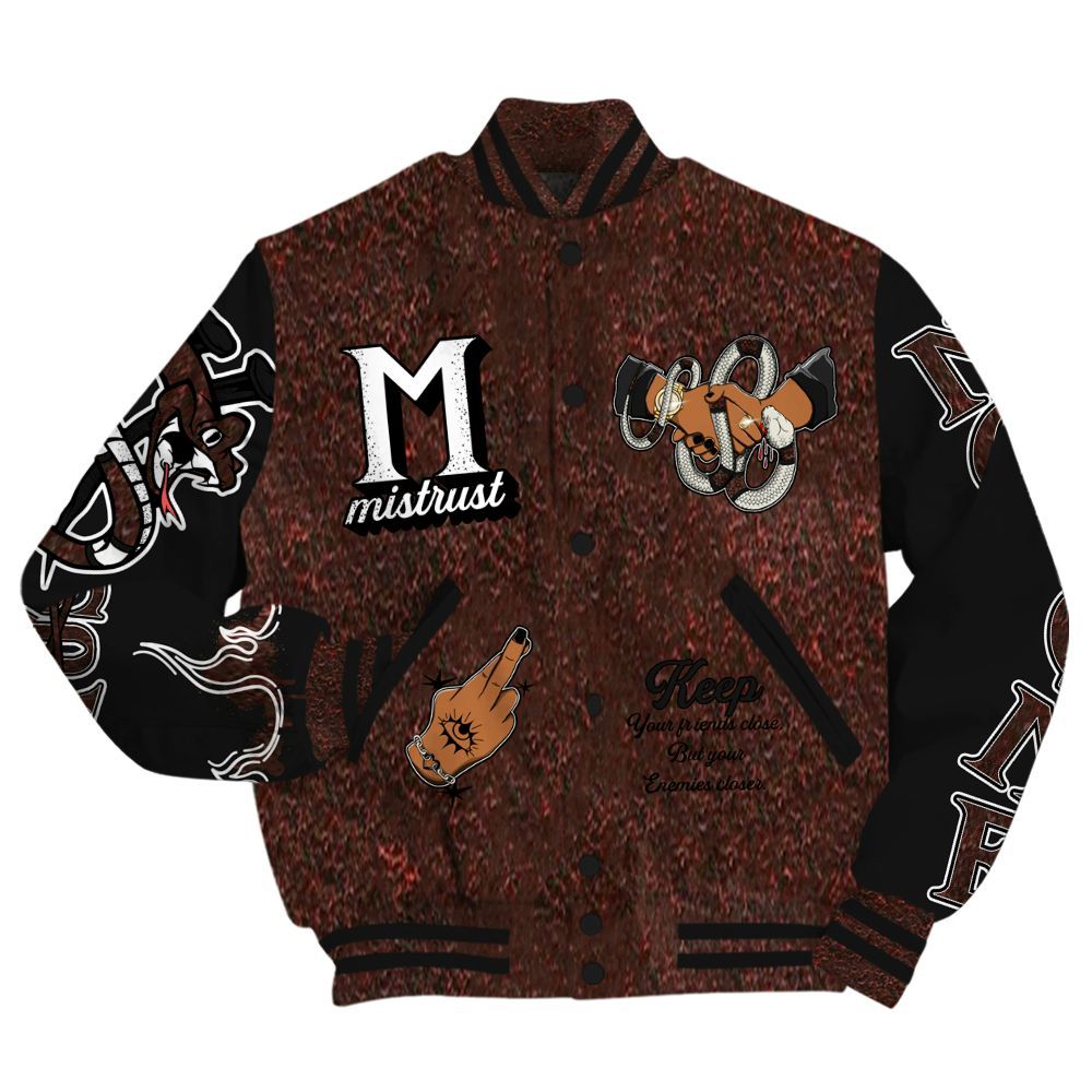 Varsity Jacket To Match Air Force 1 Low Halloween Skull 2024 - Trust No One Snake-Bite Street Style All Over Print
