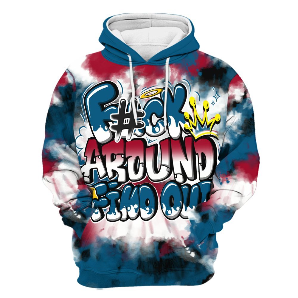 Hoodie To Match GS Messy Room 4s - Tie Dye FK Around Find Out All Over Print