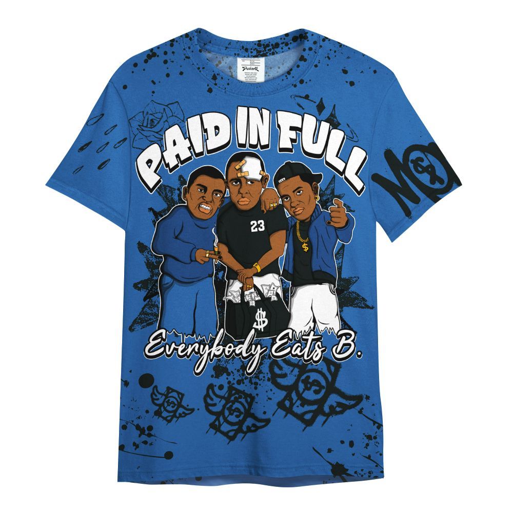 Shirt To Match Brave Blue 13s - Everybody Paid In Full Crayon All Over Print
