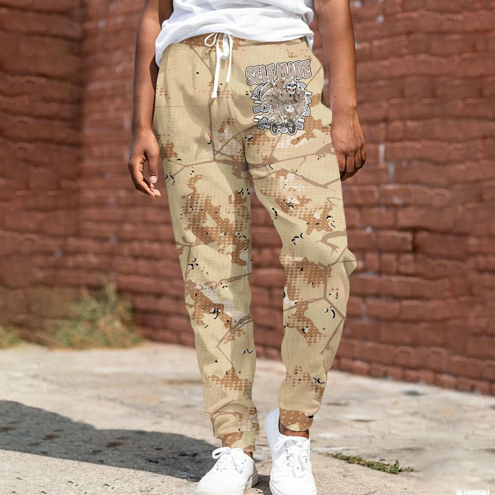 Sweatpant To Match Desert Camo 3s - Self Made Skeleton Crack All Over Print