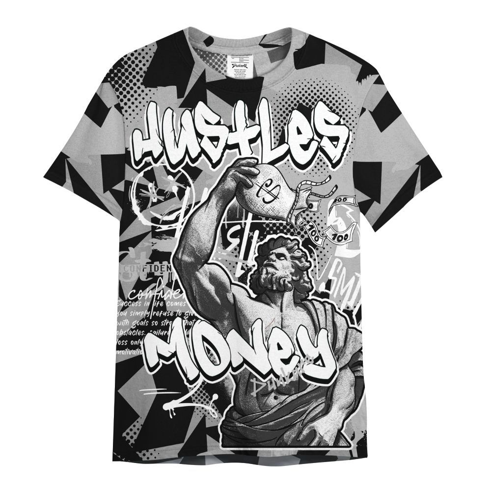 Shirt To Match Black Wolf Grey 12s - Huslte Money Retro All Over Print