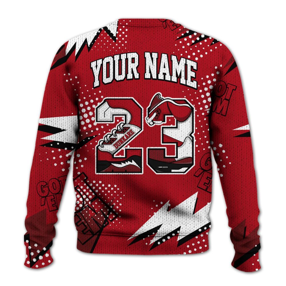 Knitted Sweater To Match Bred Velvet 11s - Custom Name Number 23 5s