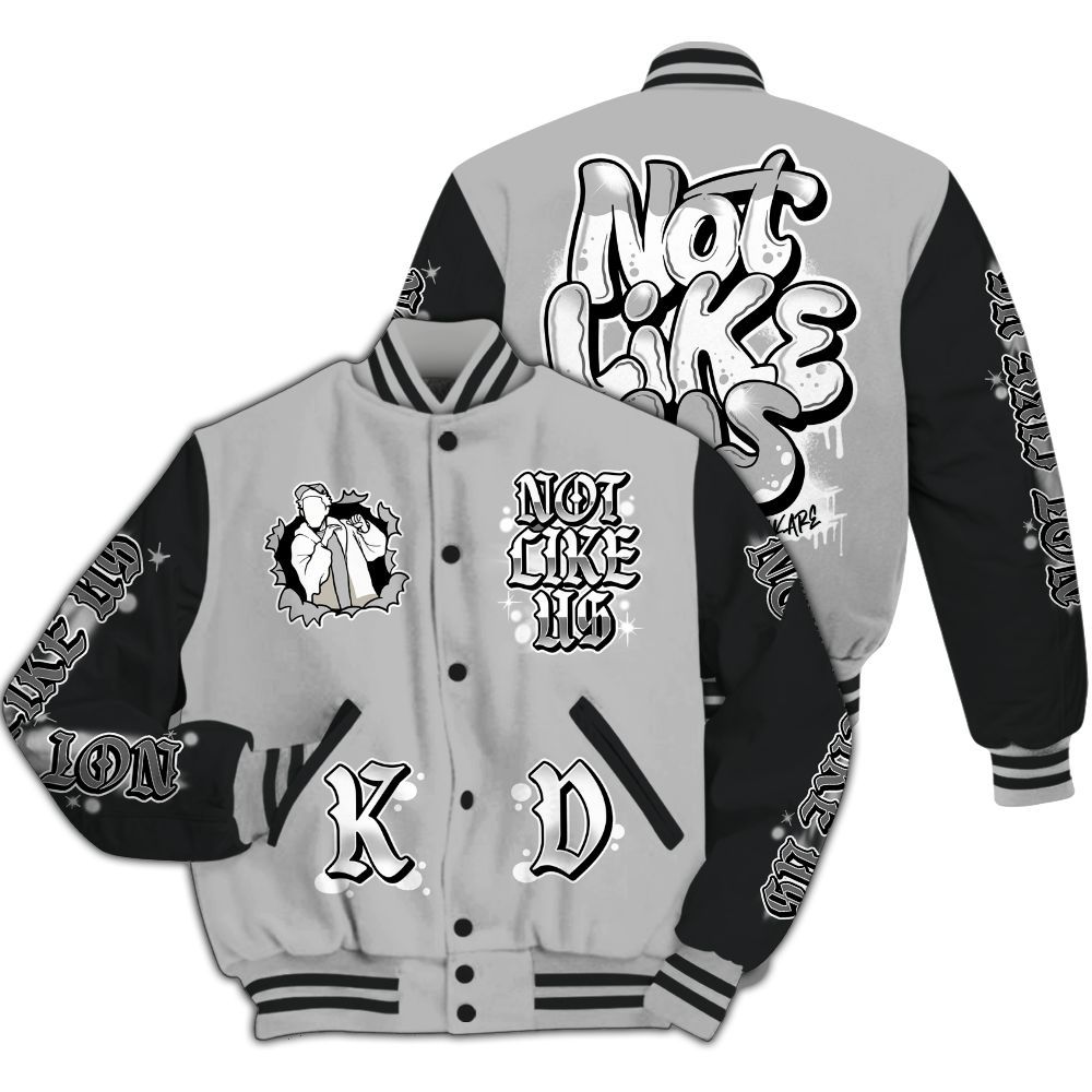 Varsity Jacket To Match Low 85 Metallic Black 1s - None Like Us Graphic All Over Print
