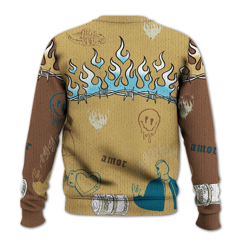 Knitted Sweater To Match Retro Cacao Wow 4s - Snake Trust No One