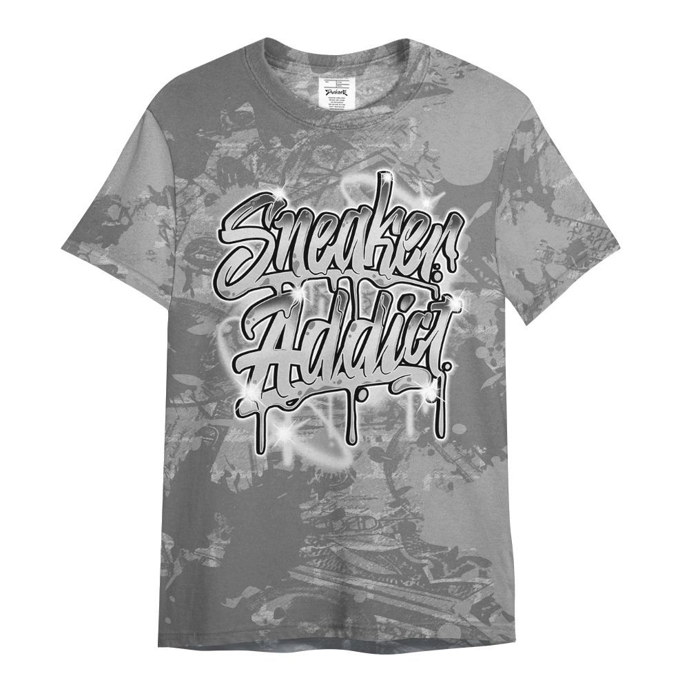 Shirt To Match Black Wolf Grey 12s - Addiction Sneakers Graphic Street Art All Over Print