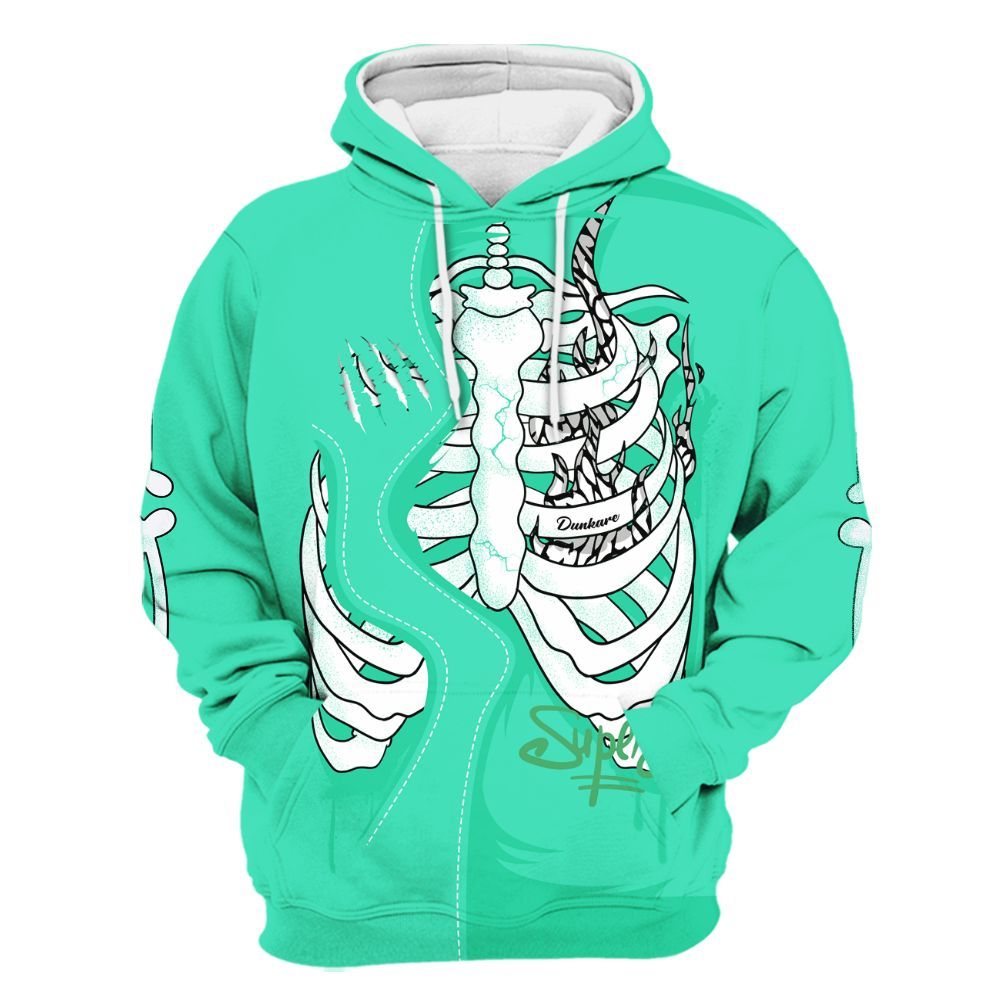Hoodie To Match Black Green Glow 3s - It's The Kick For Me Green Glow 3s Outfit All Over Print