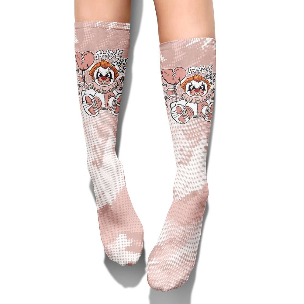 Sock To Match Low Legend Pink 11s - Shoe Game Bear Halloween Abstract Halftone