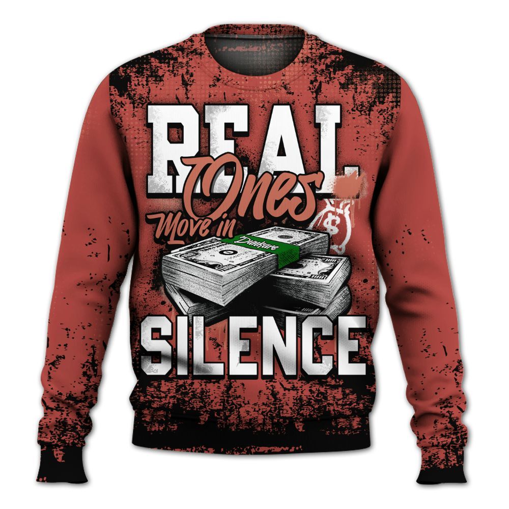 Sweatshirt To Match Dune Red 13s - Move In Silence Money Street Retro All Over Print