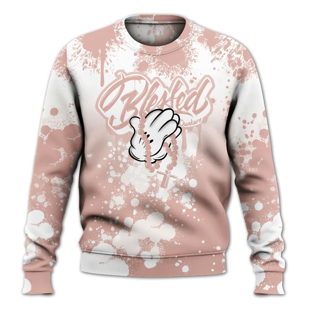 Sweatshirt To Match Dunk Low Pink Velvet - God Blessed Ink Drip All Over Print