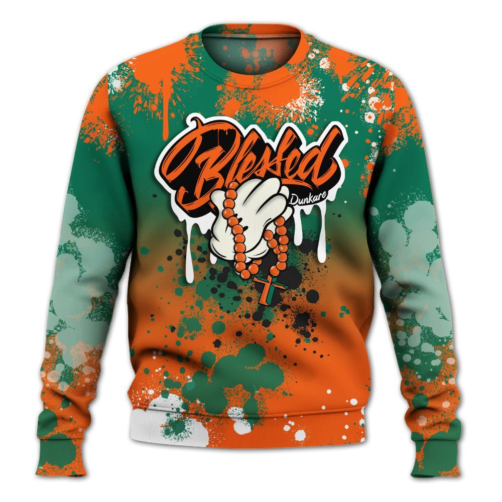 Sweatshirt To Match SoleFly Sail Gorge Green 3s - God Blessed Ink Drip All Over Print