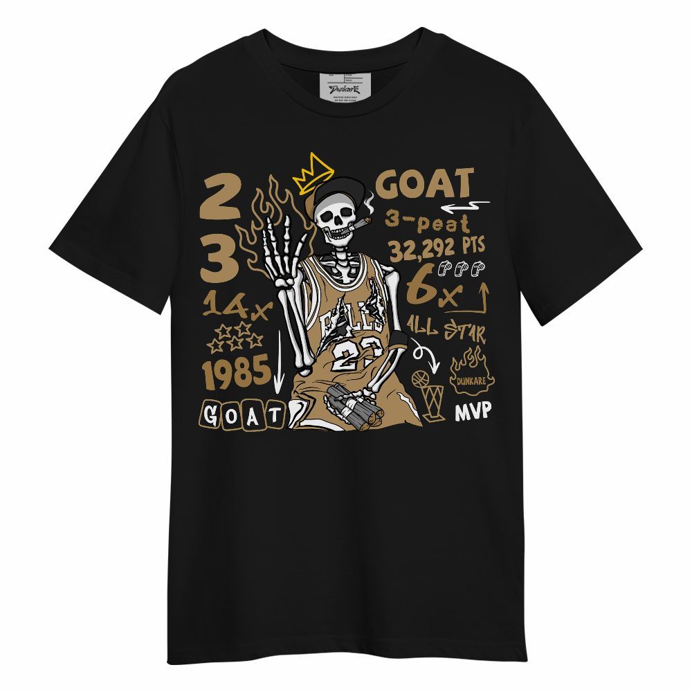 Shirt To Match High OG Black Metallic Gold 1s - Number 23 G.0.A.T Streetwear Unisex Shirt