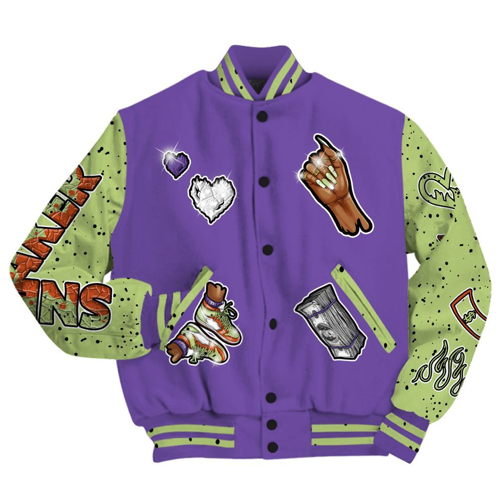Varsity Jacket To Match Canyon Purple 4s - Sneakerz Girlz All Over Print