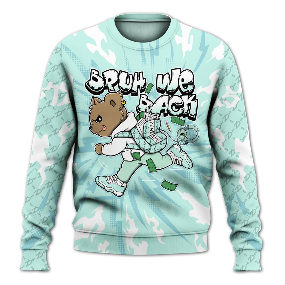 Sweatshirt To Match Retro Low Igloo 11s - Bruh We Back Bear All Over Print