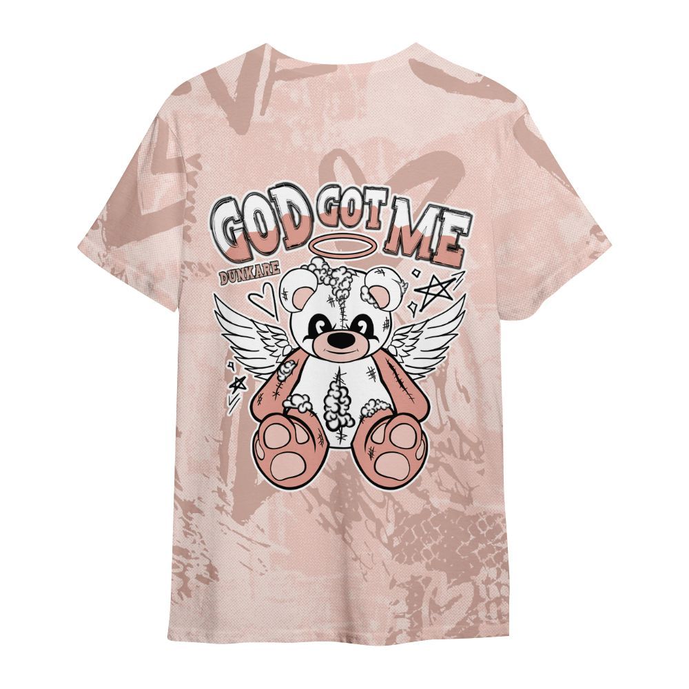 Shirt To Match Low Legend Pink 11s - Gods Guides Me Bear Heart Grunge All Over Print