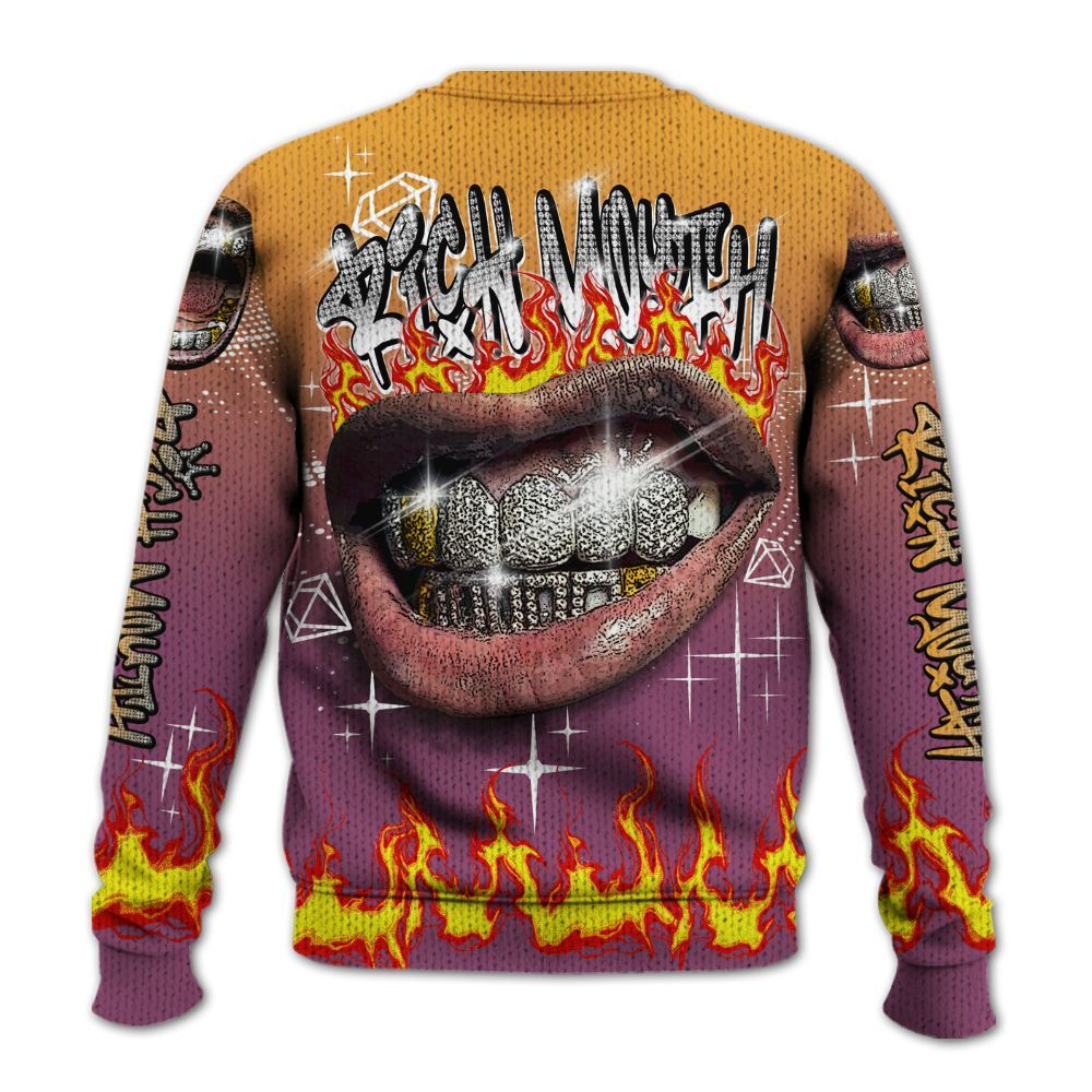 Knitted Sweater To Match High OG Brotherhood 1s - Rich Mouth Fire Rap Retro 90s