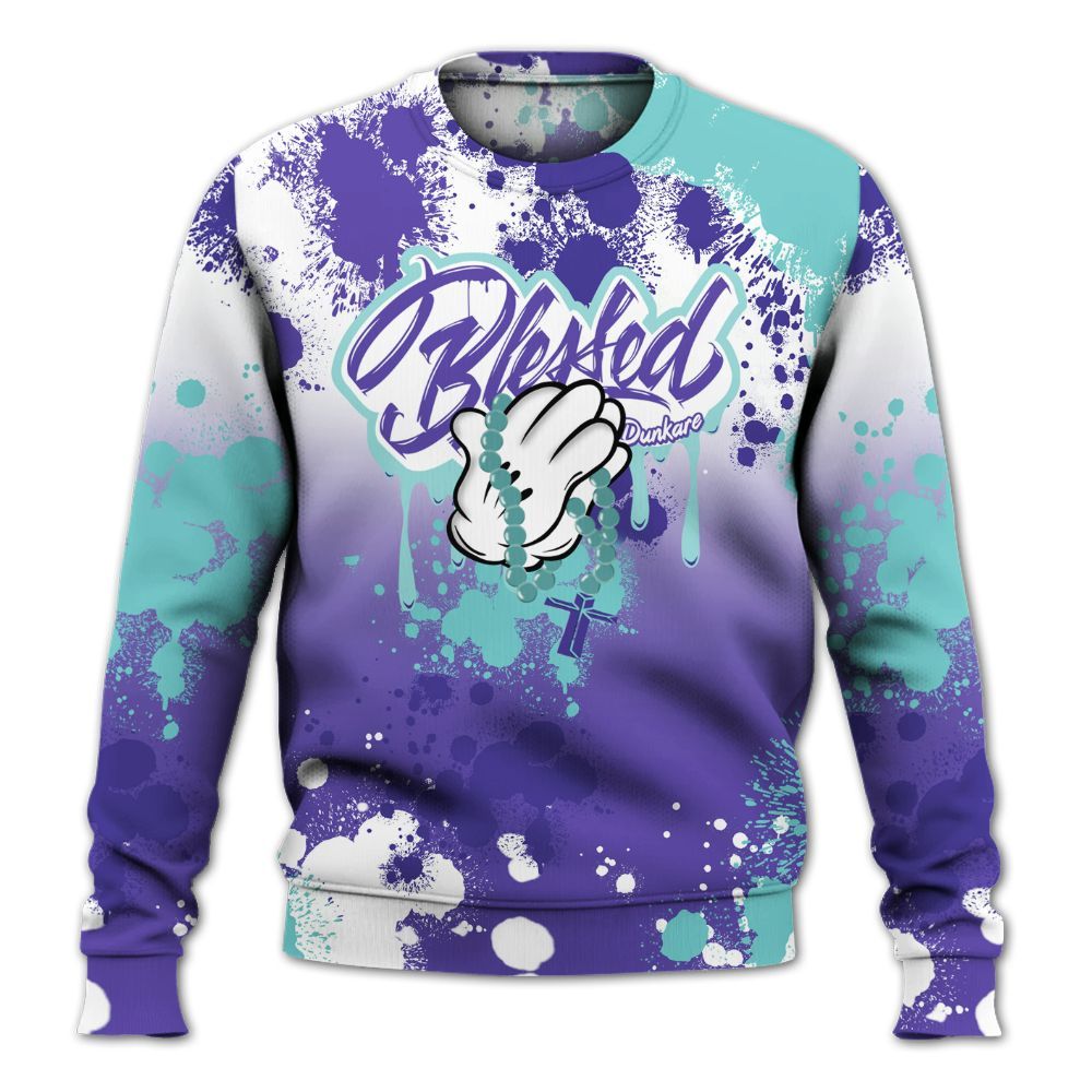 Sweatshirt To Match Low Hornets 1s - God Blessed Dripping All Over Print