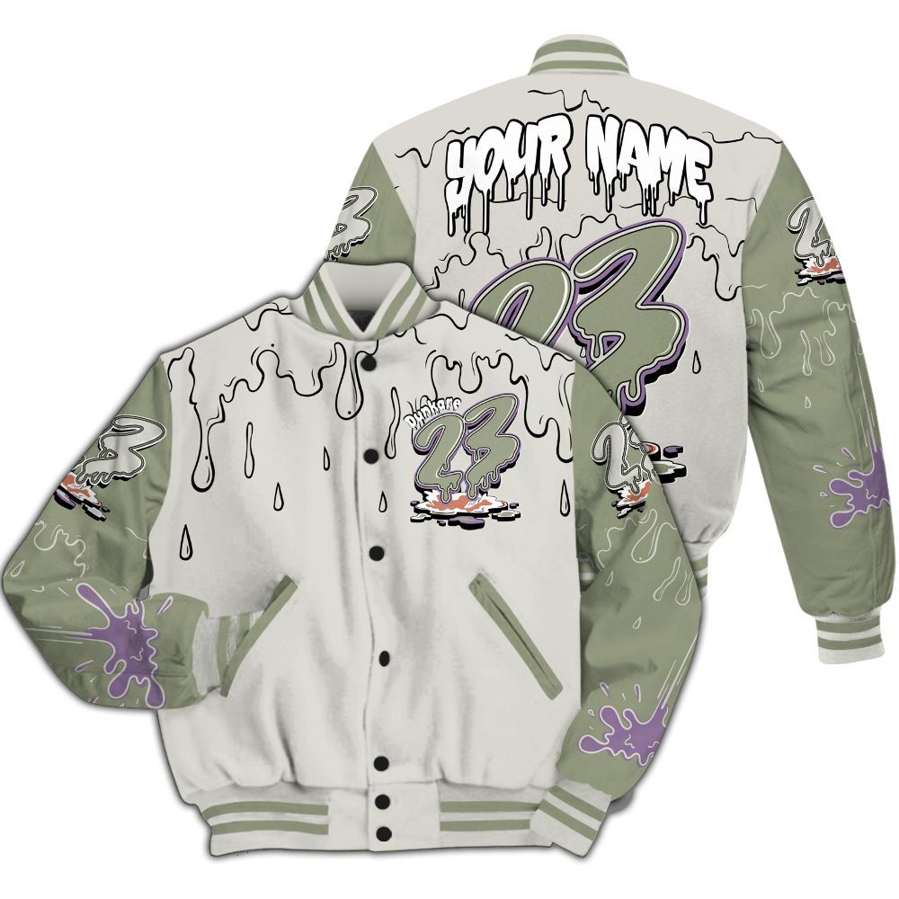 Varsity Jacket To Match Dunk Low Floral Swoosh 2025 - Custom Name 23 Drip All Over Print