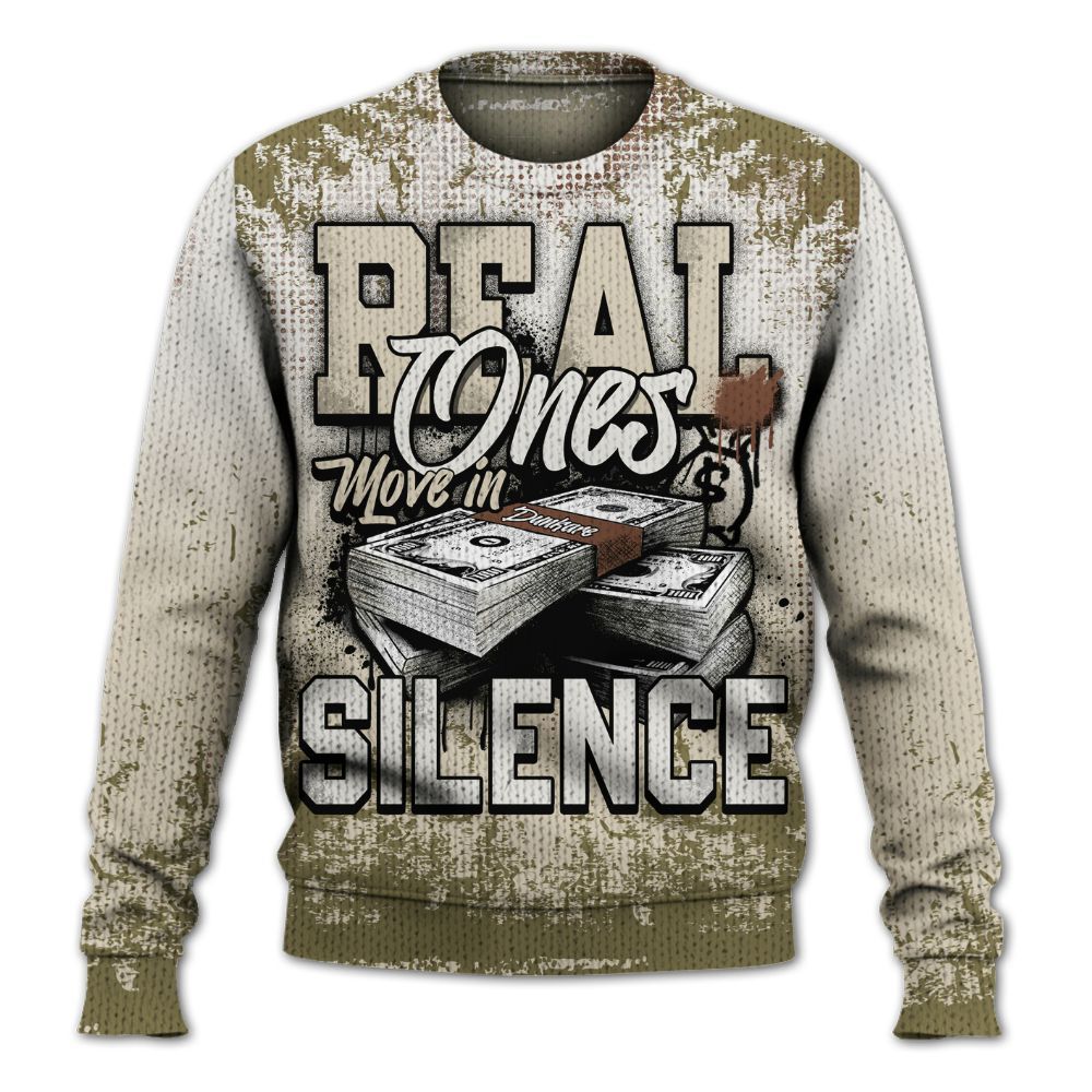 Sweater To Match Sail Neutral Olive 6s - Move In Silence Money Street Retro Graphic