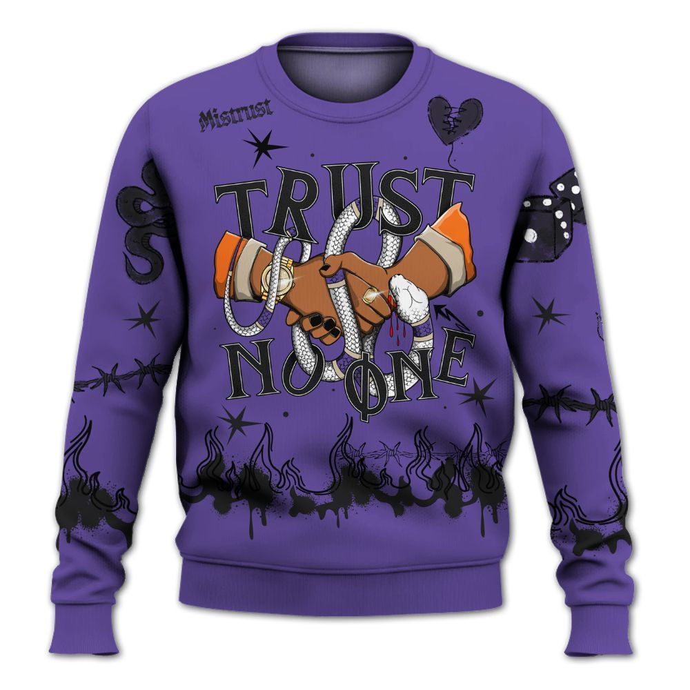 Sweatshirt To Match Air Max Waffle SP Voltage Purple - Trust No One Snake-Bite Doodle Crayon All Over Print