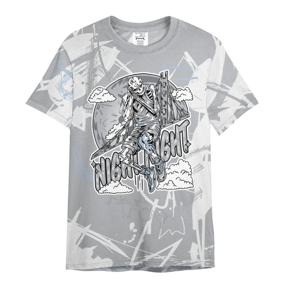 Shirt To Match Low OG Wolf Grey 1s - Seeya Skeleton Messyz All Over Print