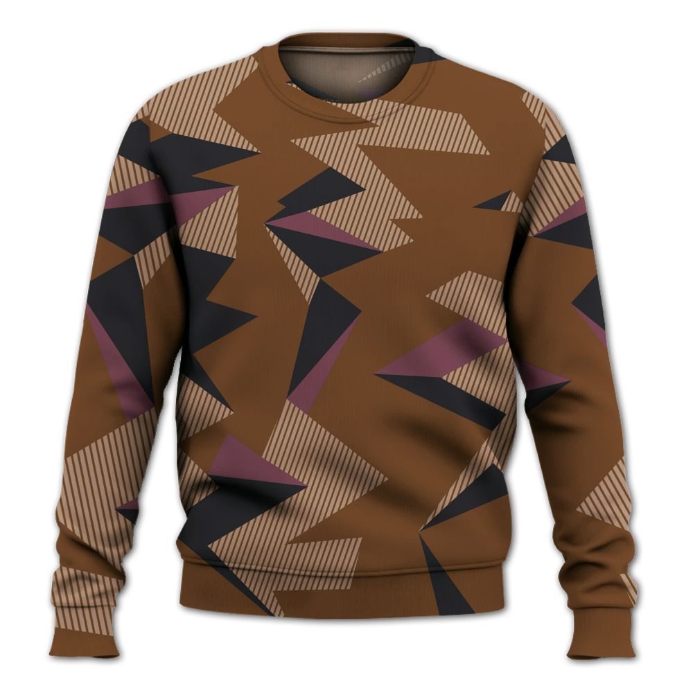 Sweatshirt To Match Archaeo Brown 3s - Geometric Camouflage Pattern All Over Print