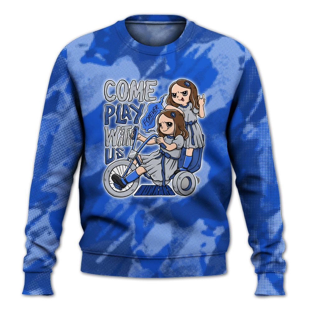 Sweatshirt To Match Air Foamposite One Royal - Come Hangout Halloween Abstract Halftone All Over Print