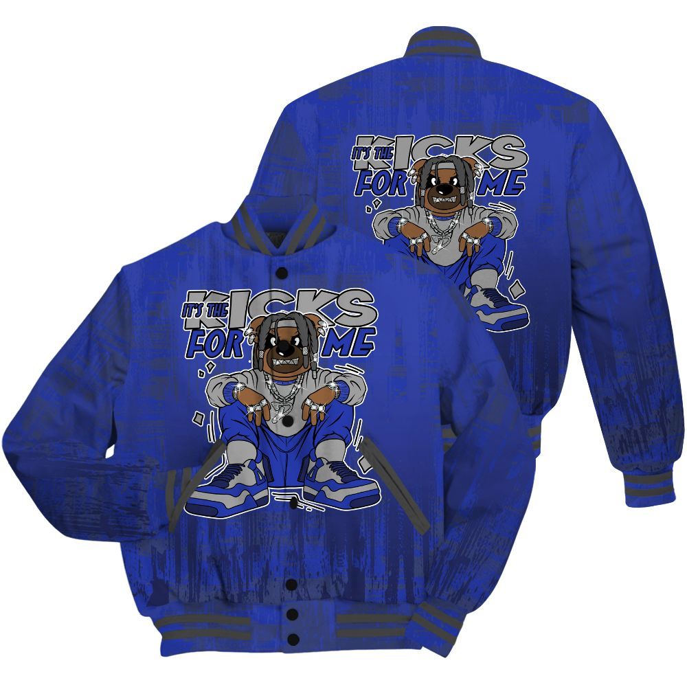 Varsity Jacket To Match Air Max Plus Black Racer Blue Shirt - Sneakers Bear Glitch Art All Over Print