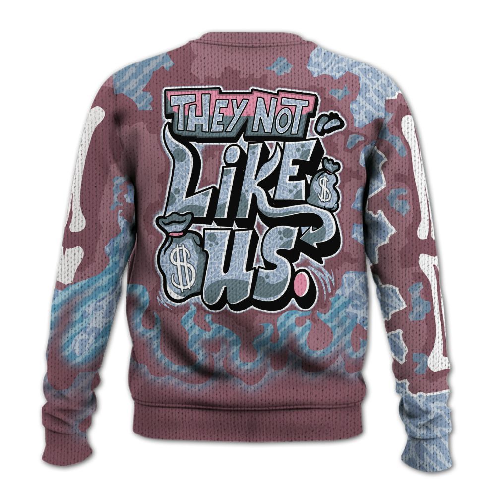 Sweater To Match Denim Pink Glow 3s - Dislike Us Graphic Burning Custom Name Graphic