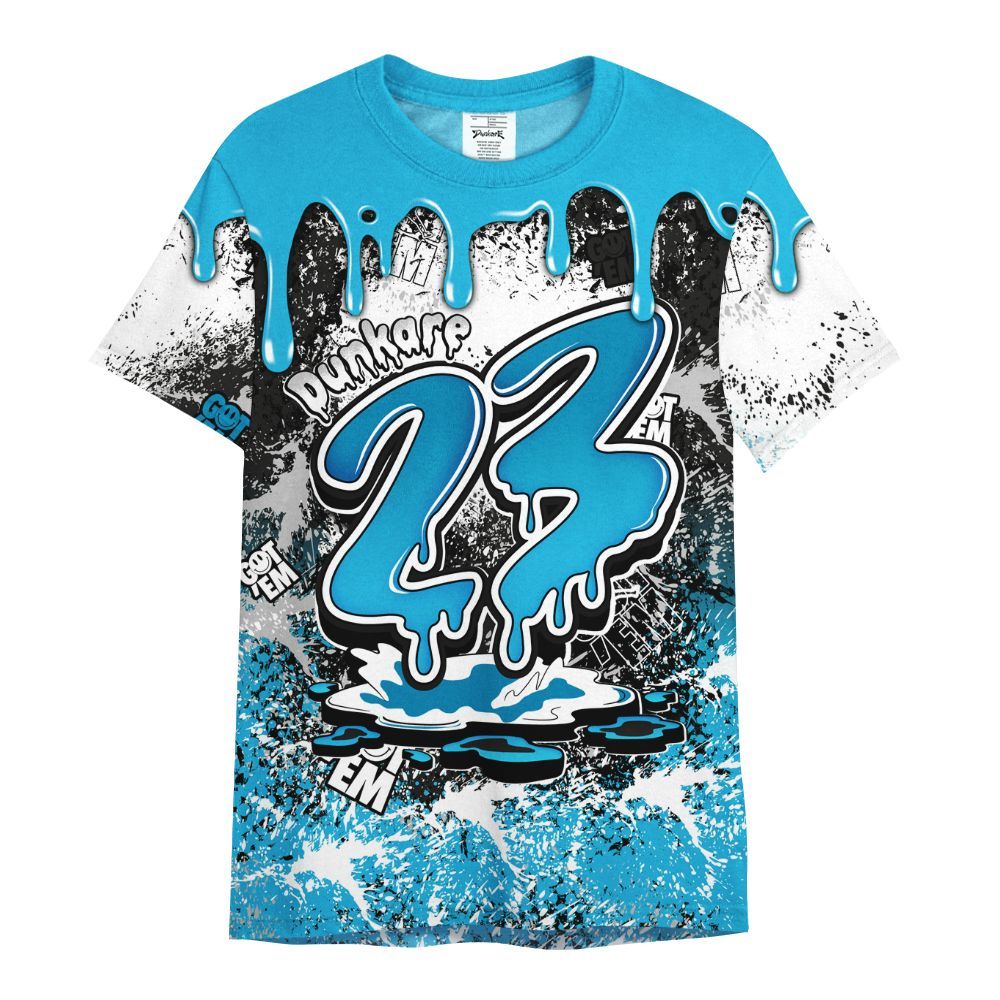 Shirt To Match Black University Blue 2026 14s - Dripping 23 Drip All Over Print