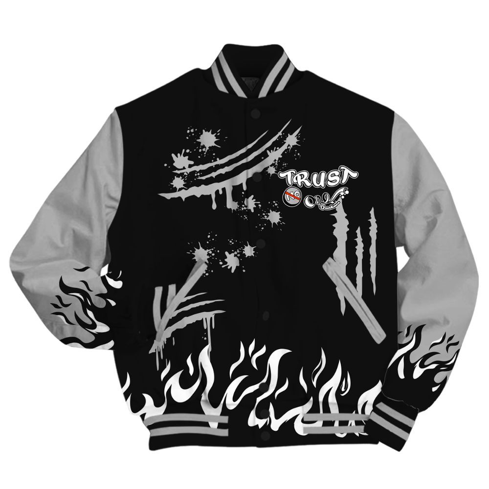 Varsity Jacket To Match NOCTA Black 2s - Graphic Trust No One All Over Print