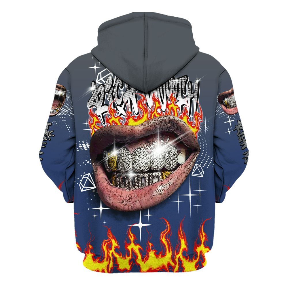 Hoodie To Match Retro Flint 13s - Rich Mouth Fire Rap Retro 90s All Over Print