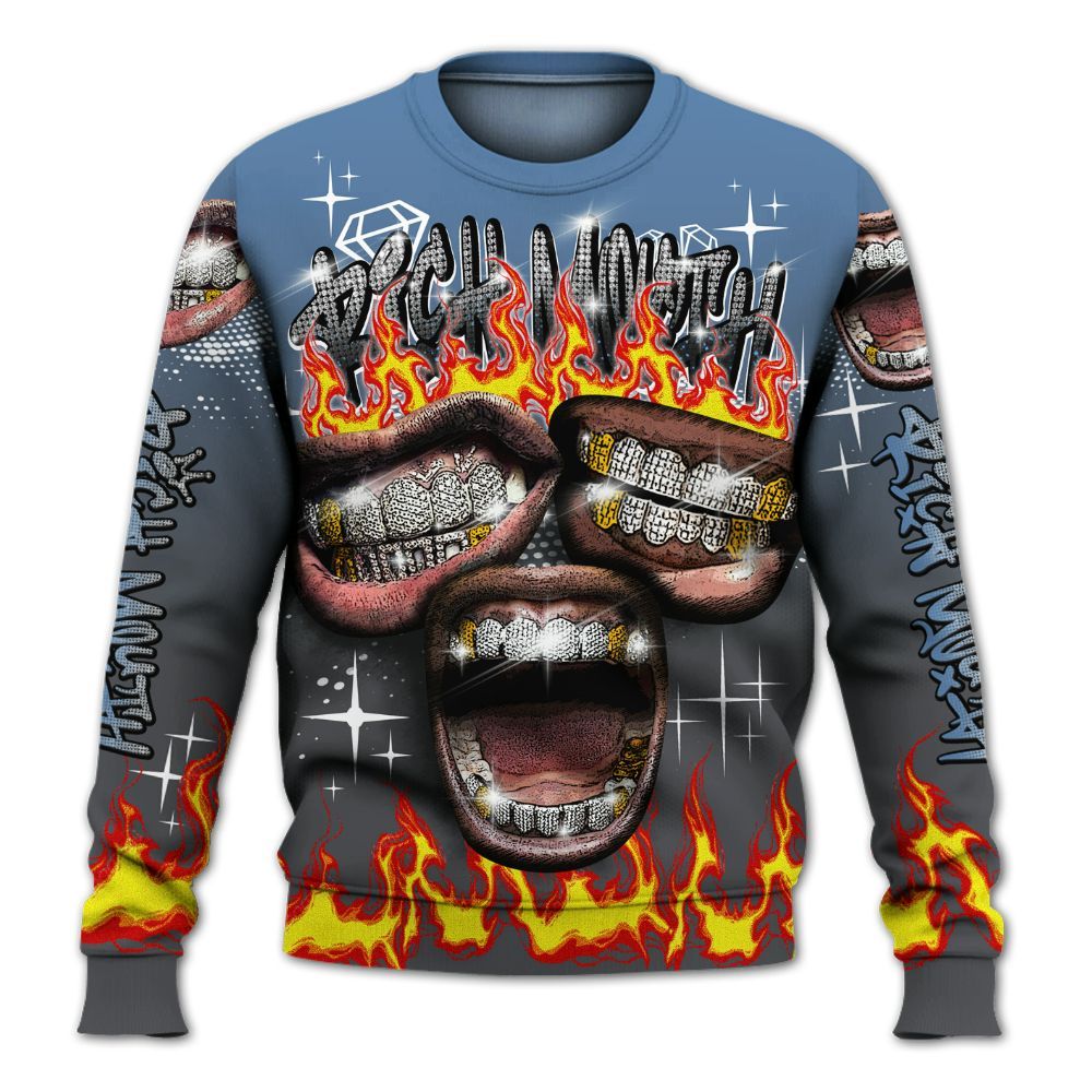 Sweatshirt To Match Air Max 95 Stash - Rich Mouth Fire Rap Retro 90s All Over Print