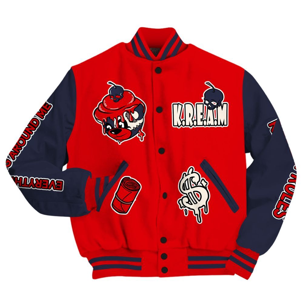 Varsity Jacket To Match Low OG Howard University 1s - Loot Bear All Over Print