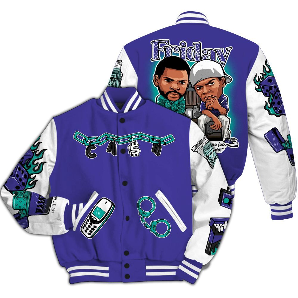 Varsity Jacket To Match Retro Grape 5s - Friday Movie Custom Name All Over Print