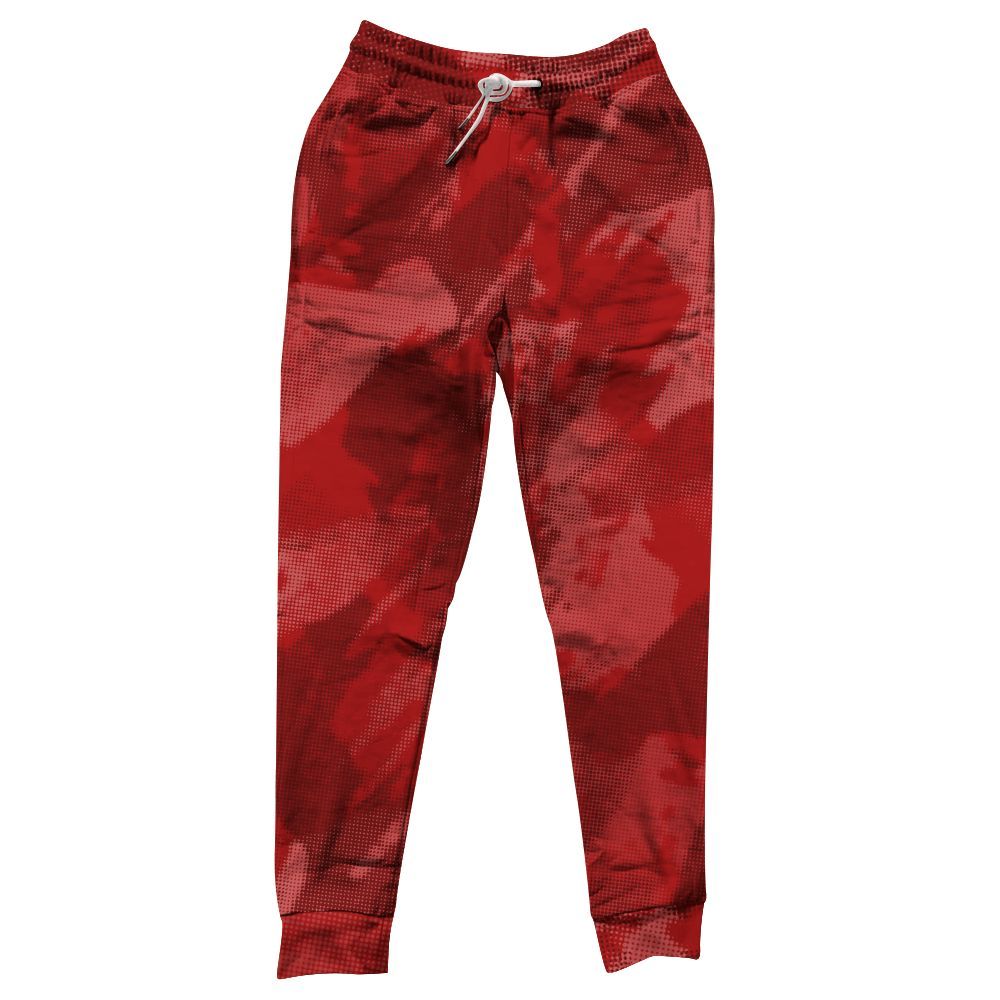 Sweatpant To Match Red Taxi 12s - Abstract Halftone Graphic All Over Print
