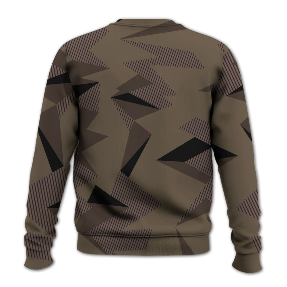 Sweatshirt To Match AMM Dark Mocha 4s - Geometric Camouflage Pattern All Over Print