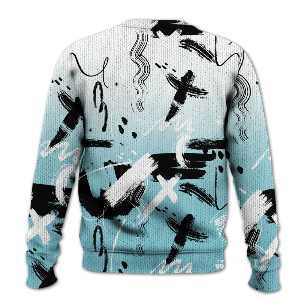 Knitted Sweater To Match Low Legend Blue 11s - Money Hustle Grind Pray