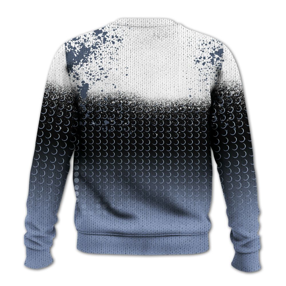 Knitted Sweater To Match Retro Blue Grey 13s - Halftone Time Is Money