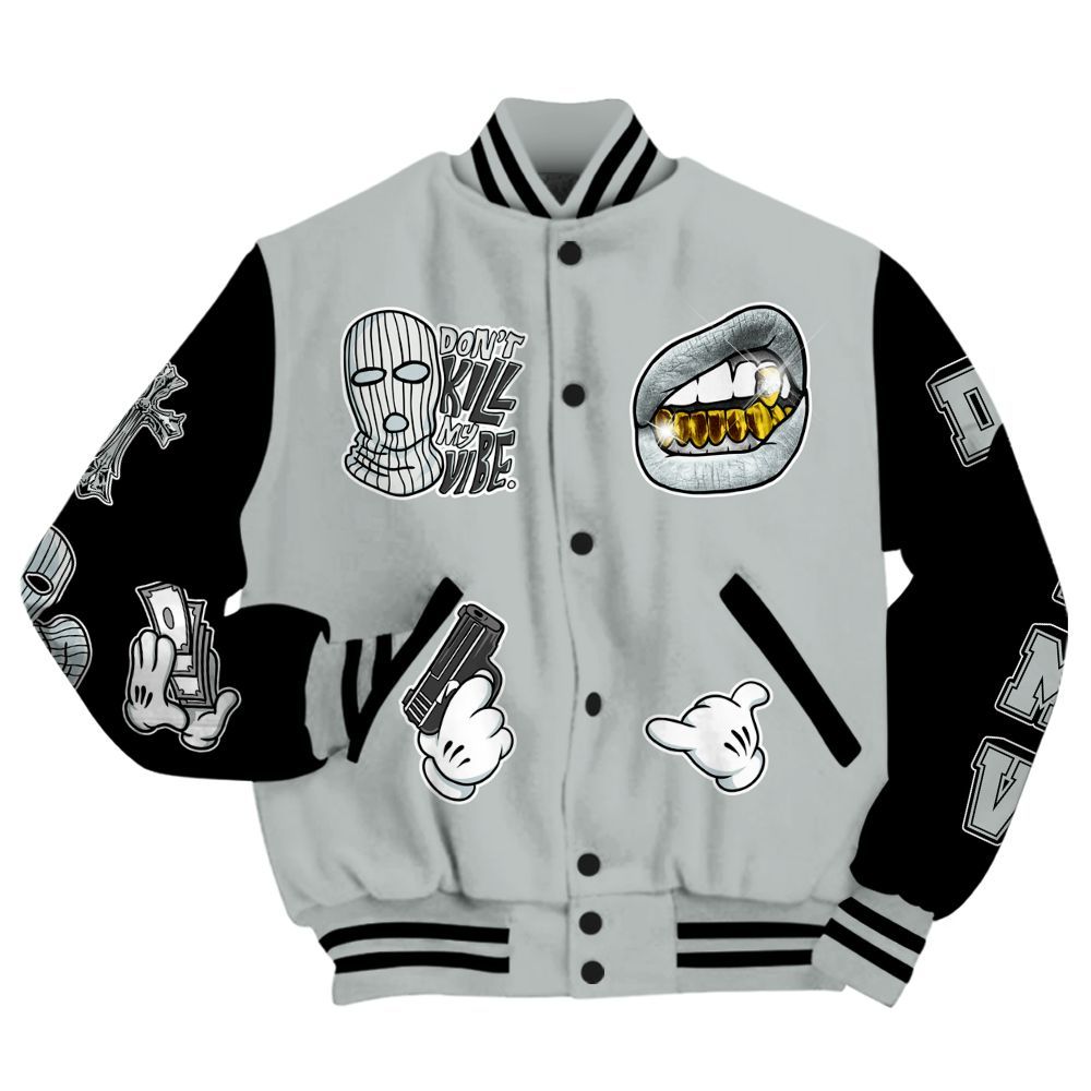 Varsity Jacket To Match Black Wolf Grey 12s - Vibe.Unique All Over Print