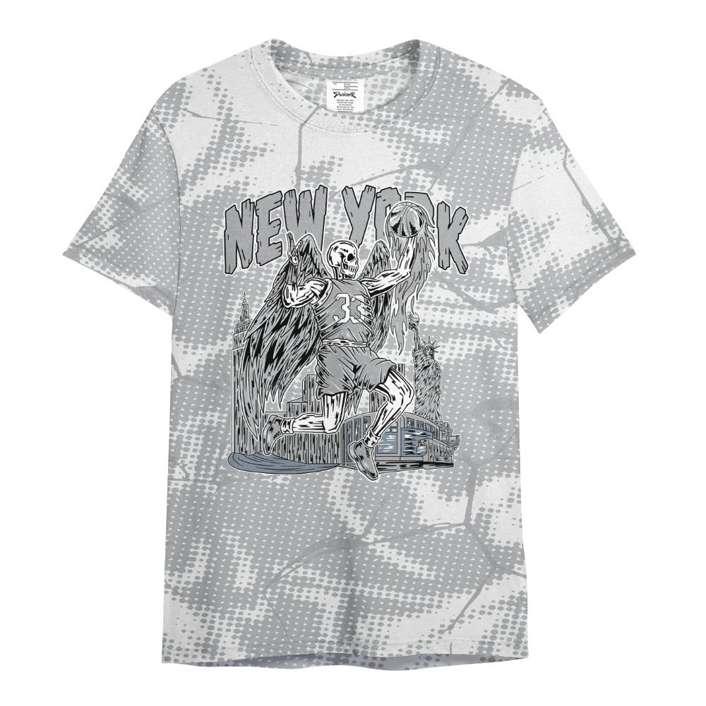 Shirt To Match Low OG Wolf Grey 1s - Ewing Era Skeleton Crack All Over Print