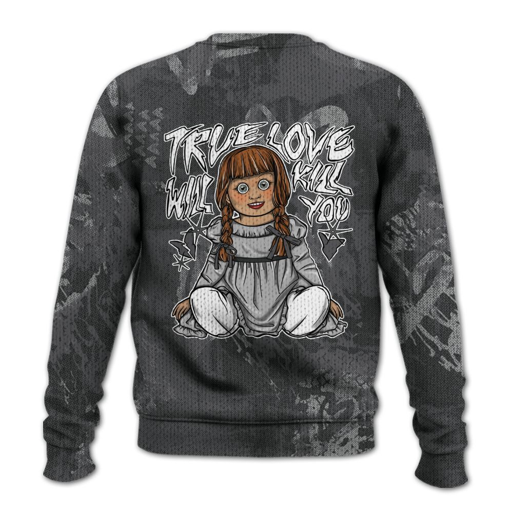 Knitted Sweater To Match White Thunder 4s - Genuine Loves Bear Heart Grunge