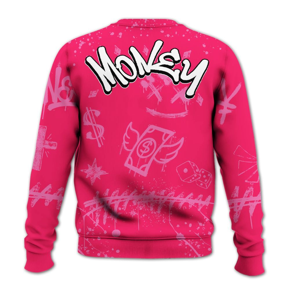 Sweatshirt To Match Air VaporMax Plus Triple Pink - Everybody Paid In Full Crayon All Over Print