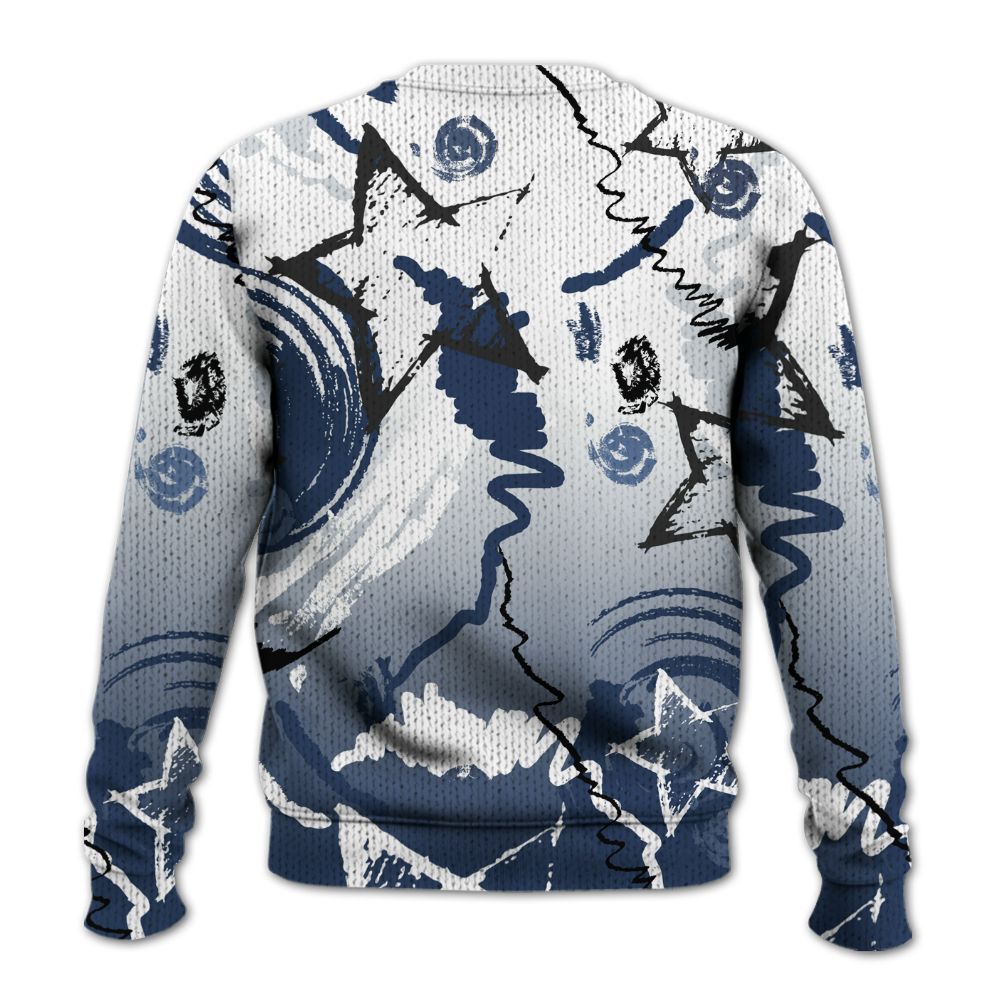 Knitted Sweater To Match Low 85 Metallic Blue 1s - Grind Shine Later Drip