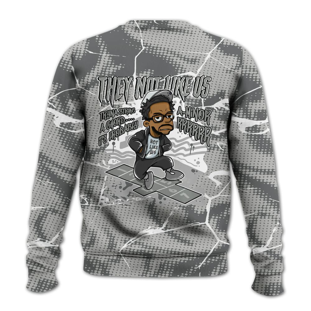 Sweatshirt To Match Retro Wet Cement 4s - Hopscotch Dislike Us Graphic Crack All Over Print