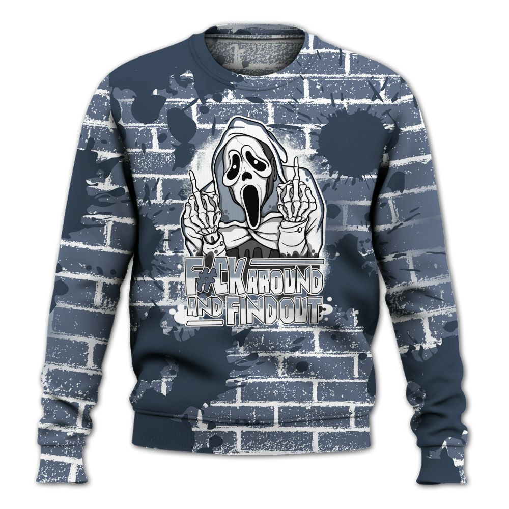 Sweatshirt To Match Low Diffused Blue 11s - F#CK And Find Out Graphic Halloween All Over Print