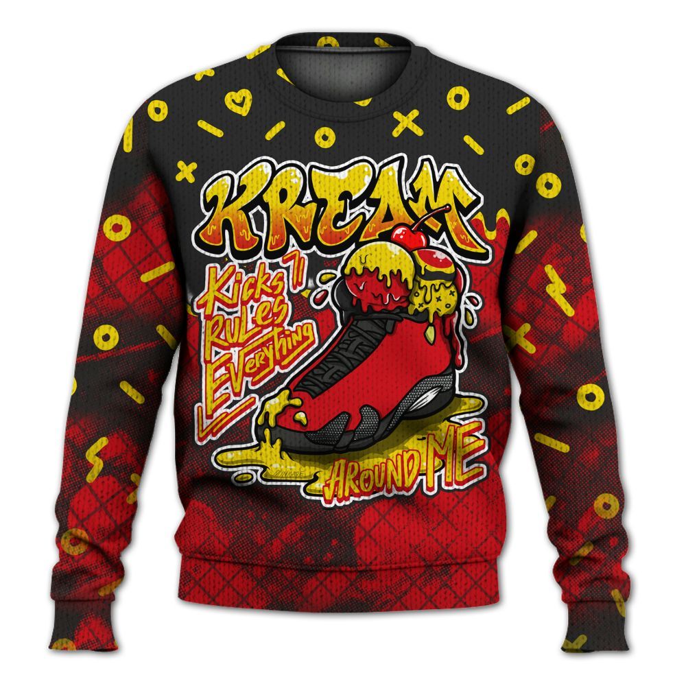 Sweater To Match Ferrari 14s - Kream Kicks Rule Drip Graphic